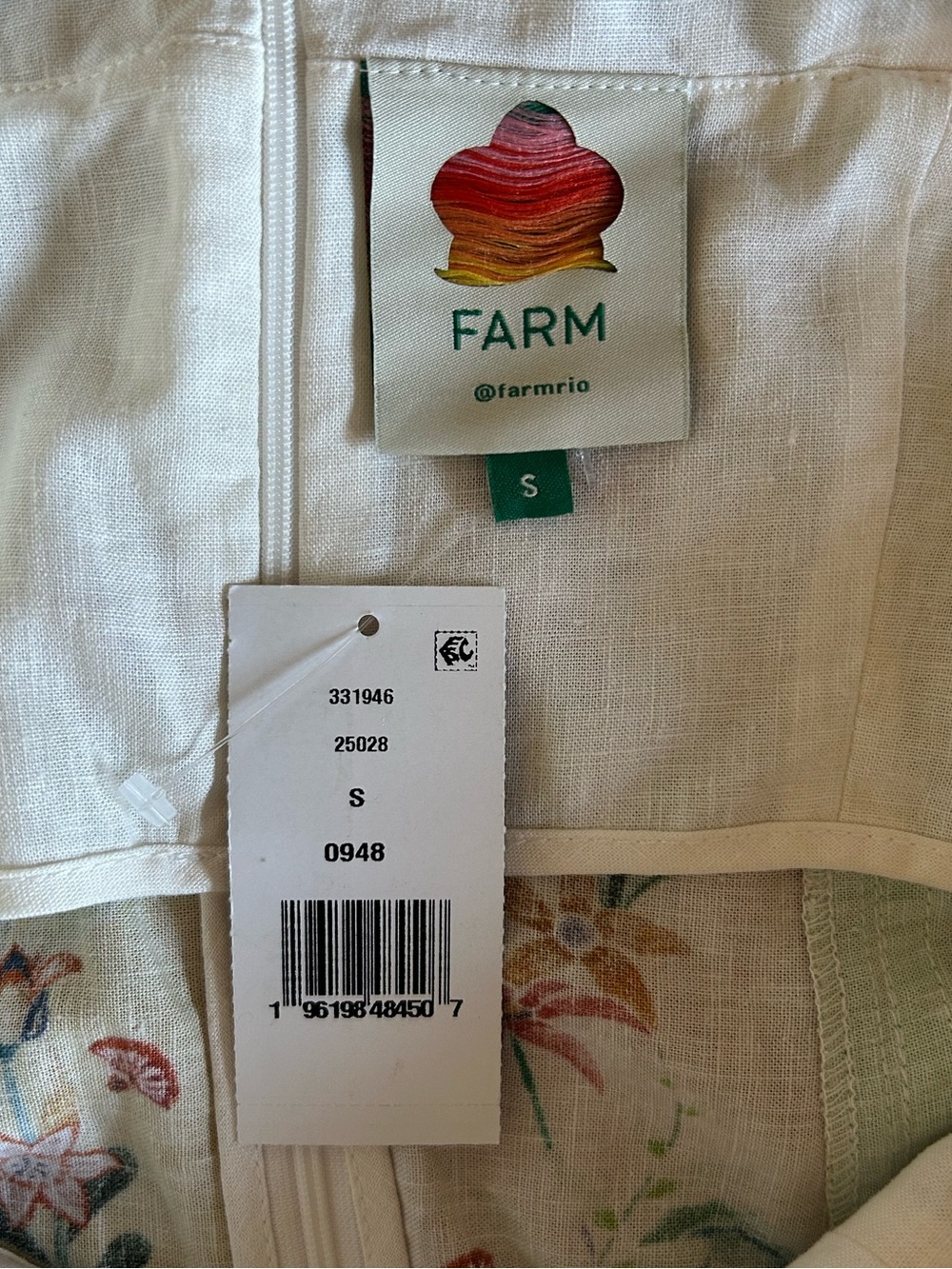 FARM Rio Delicate Floral Stripes Linen Blend Sleeveless Sundress Size Small NWT - Picture 8 of 10